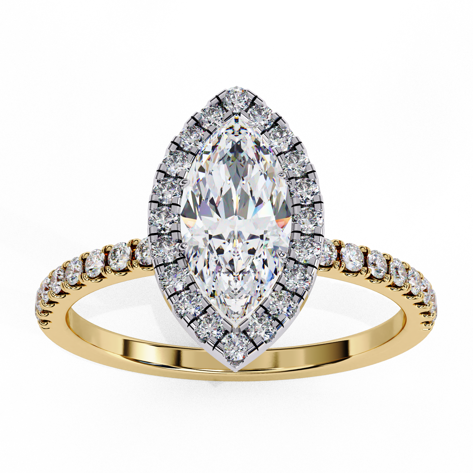 Majestic Marquise with Halo Ring