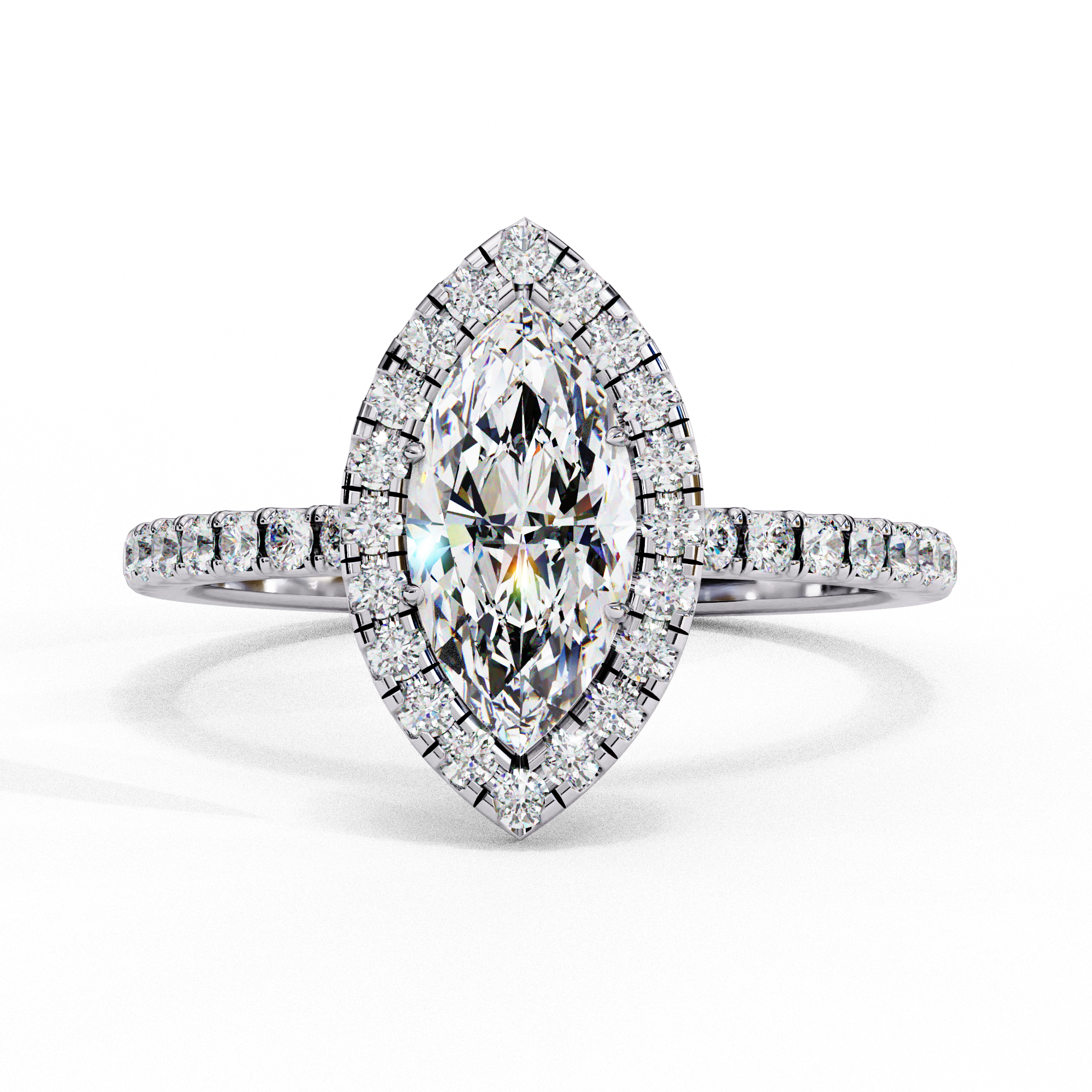 Majestic Marquise with Halo Ring