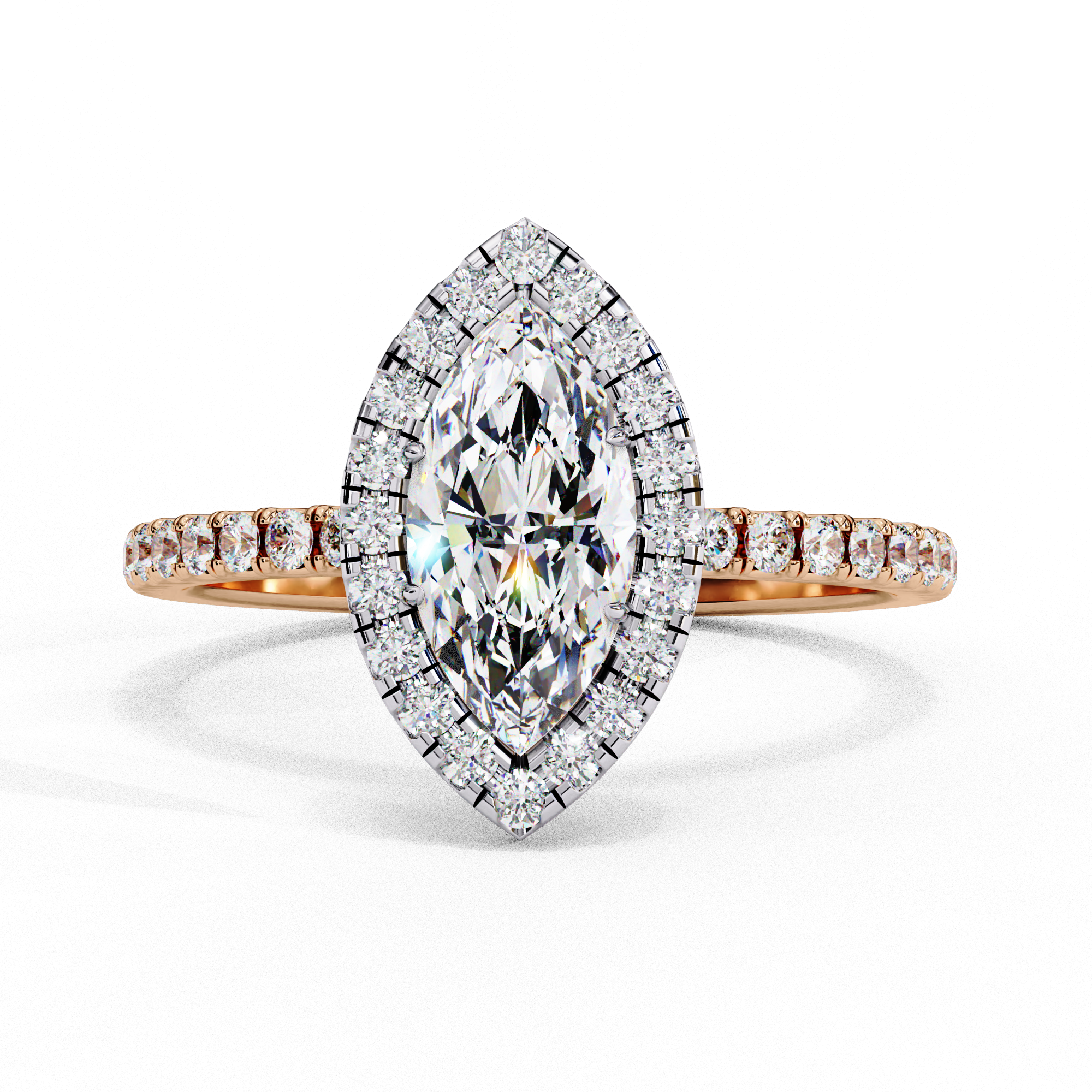Majestic Marquise with Halo Ring