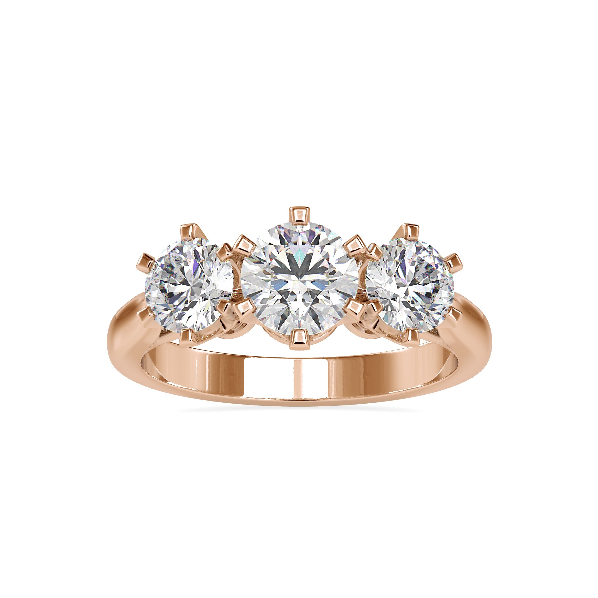 Classic Round Brilliant Trio Diamond Ring