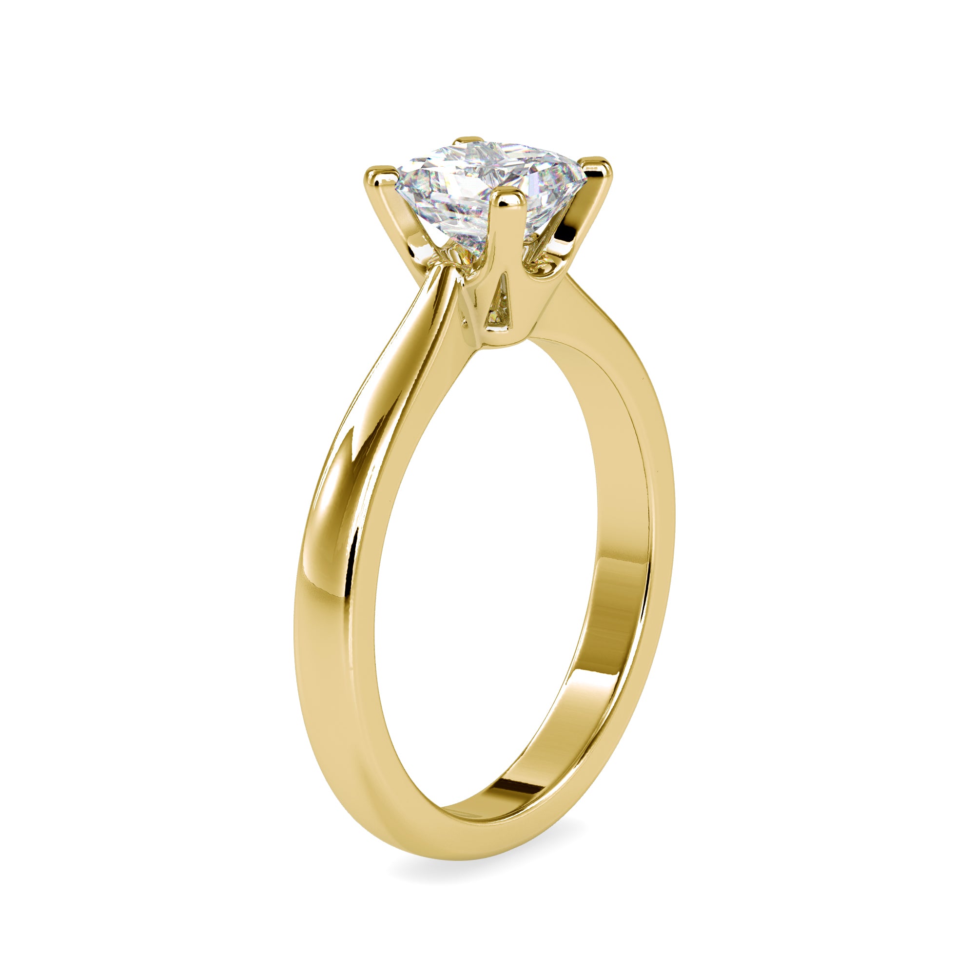 Elegant Gold Princess Cut Diamond Ring