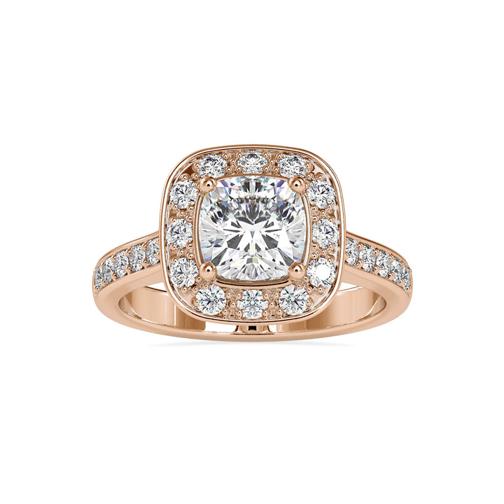 Halo Cushion Gold Diamond Ring