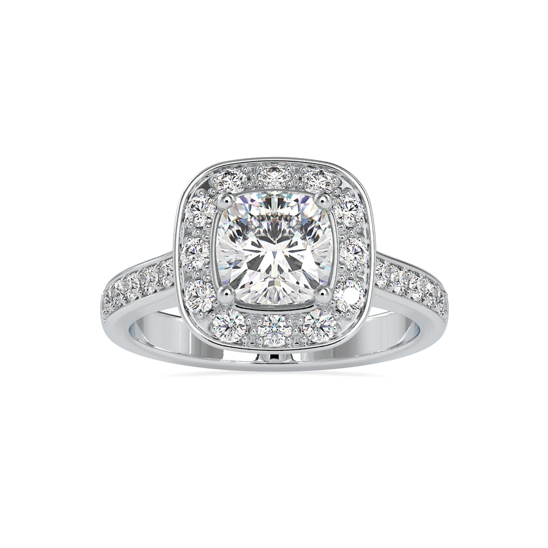 Halo Cushion Gold Diamond Ring