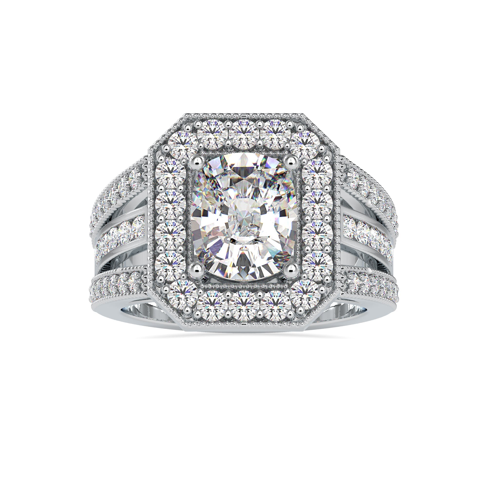 Timeless Halo Cushion Diamond Ring