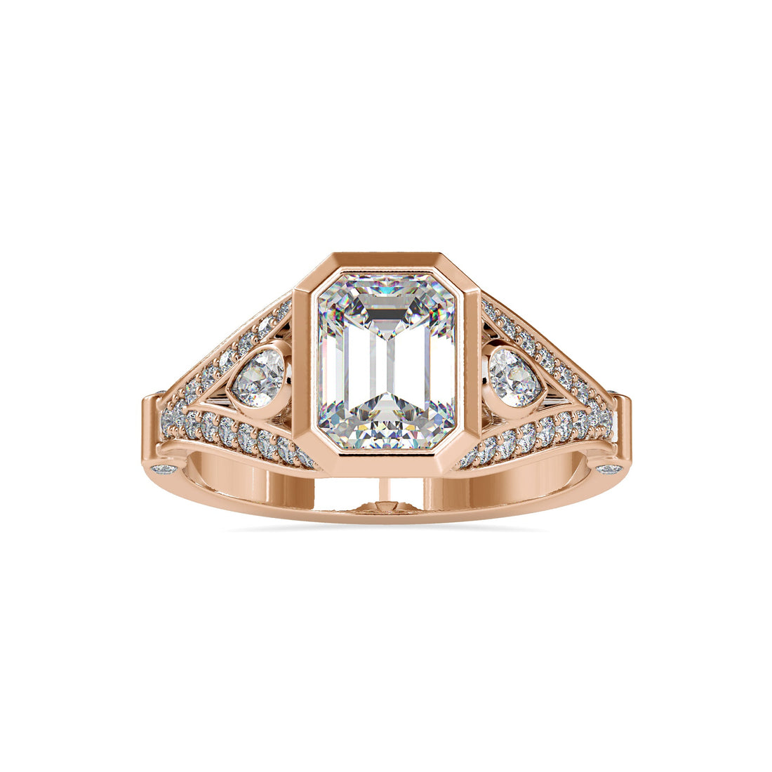 Aurora Split-Band Emerald Diamond Ring
