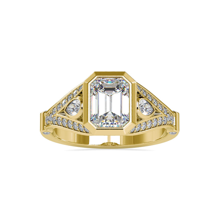 Aurora Split-Band Emerald Diamond Ring