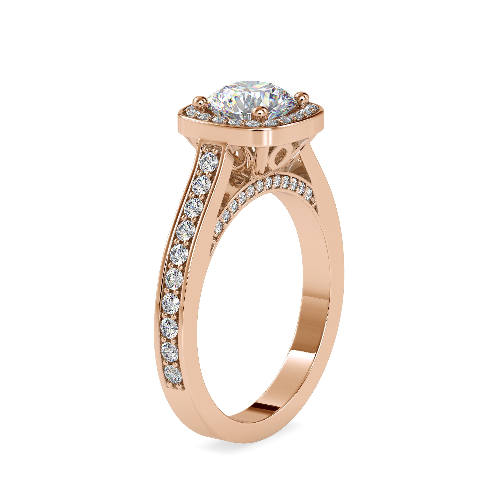 Celeste Halo Gold Diamond Ring