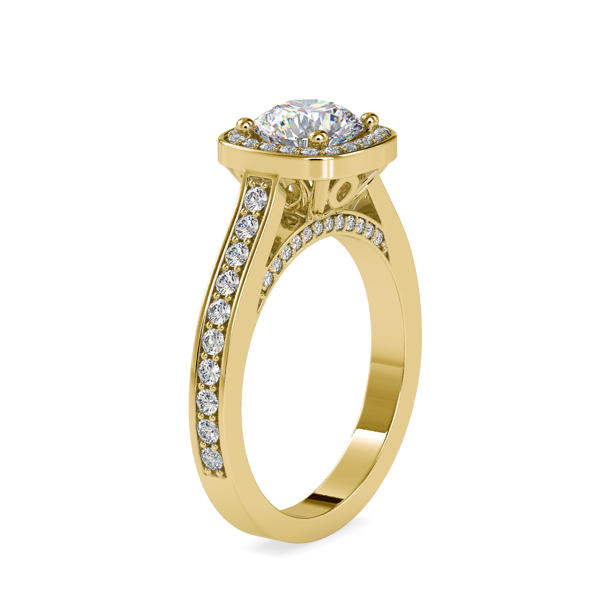 Celeste Halo Gold Diamond Ring