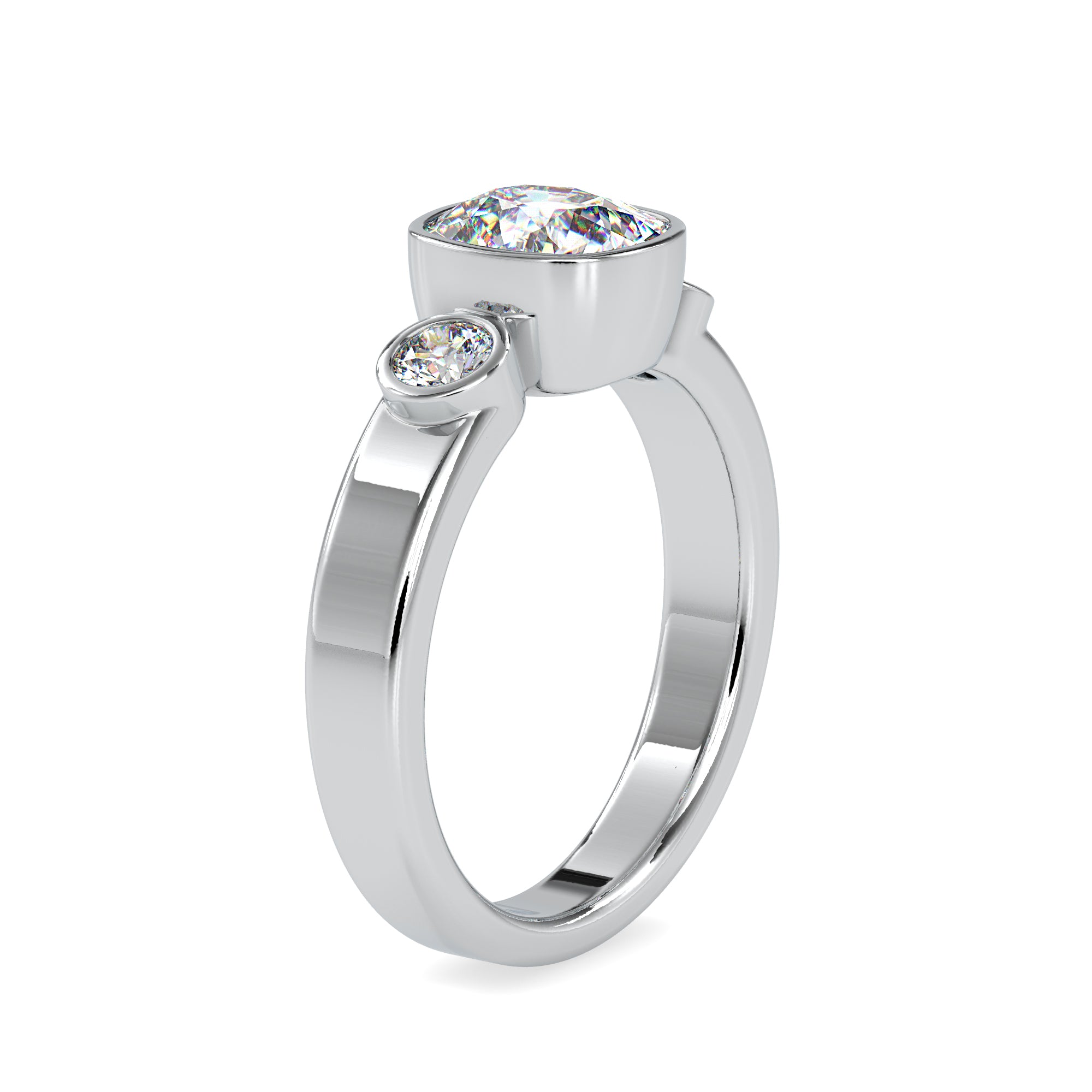 Trio Diamond Bezel set Diamond Ring
