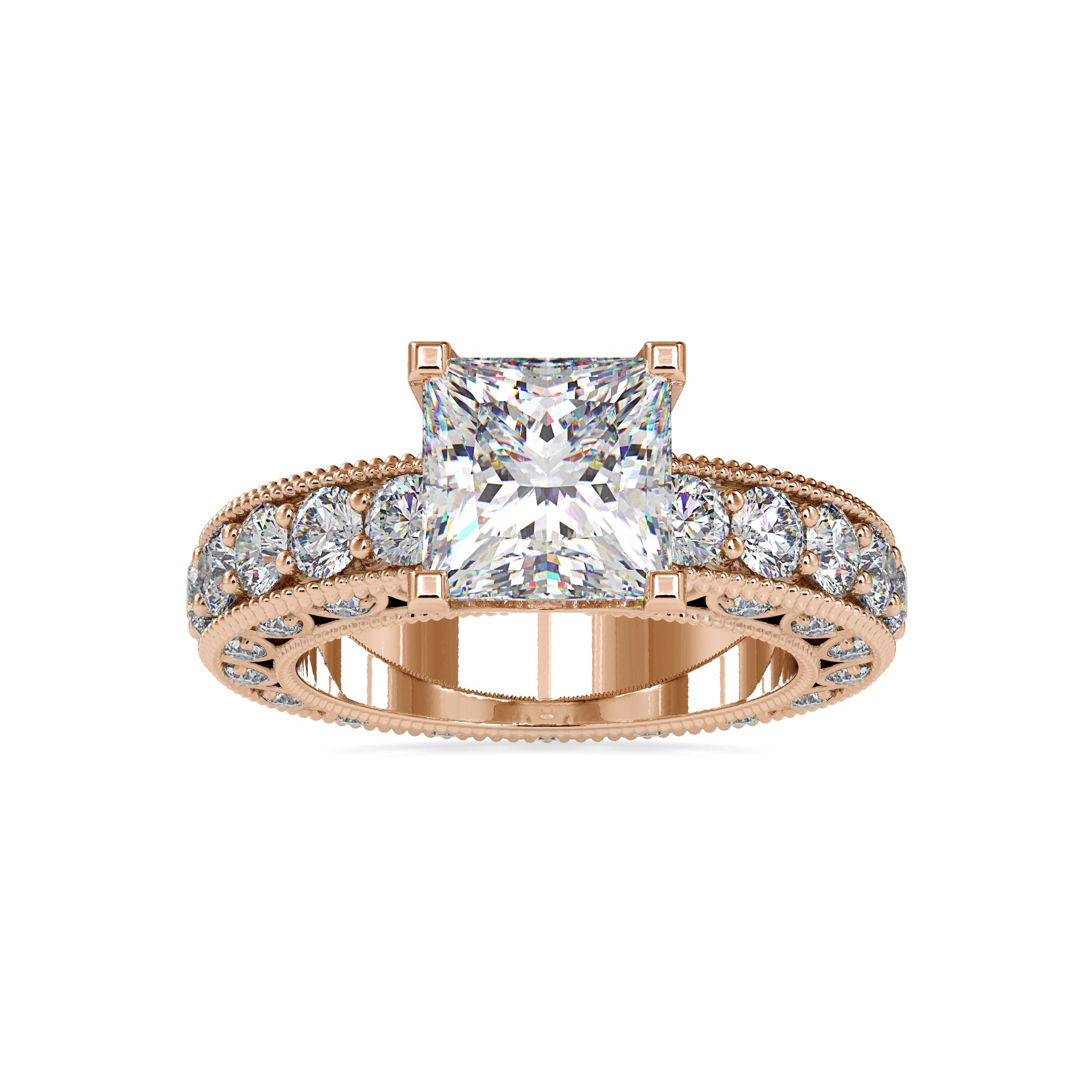 Refined Blossom Princess Solitaire Ring