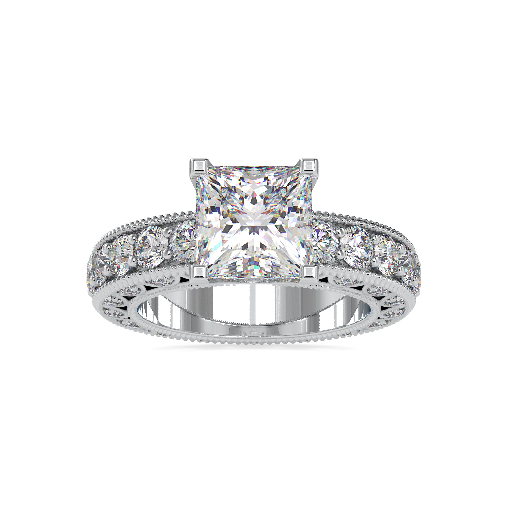 Refined Blossom Princess Solitaire Ring