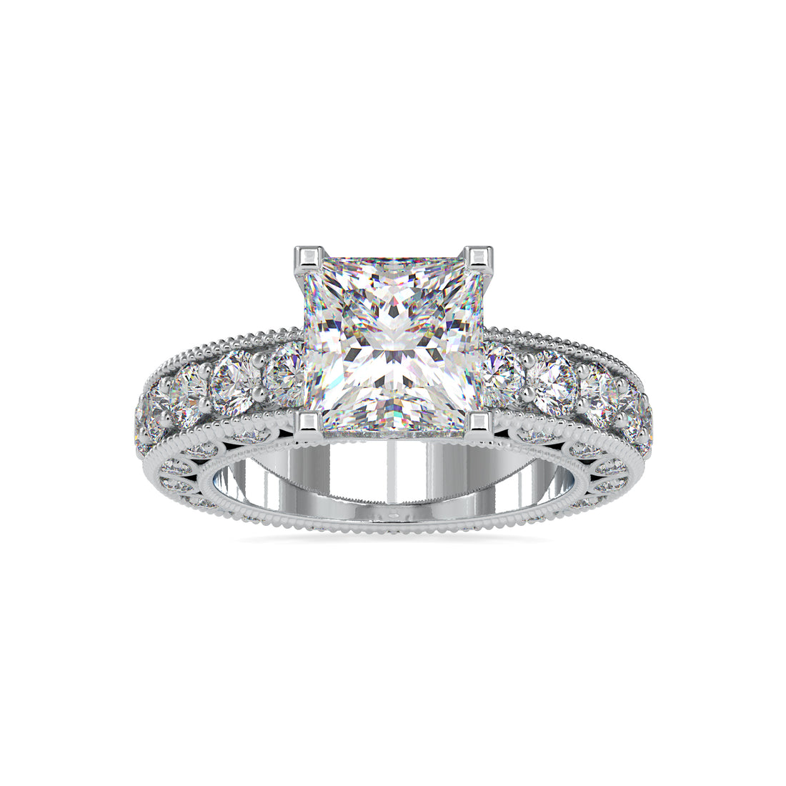Refined Blossom Princess Solitaire Ring