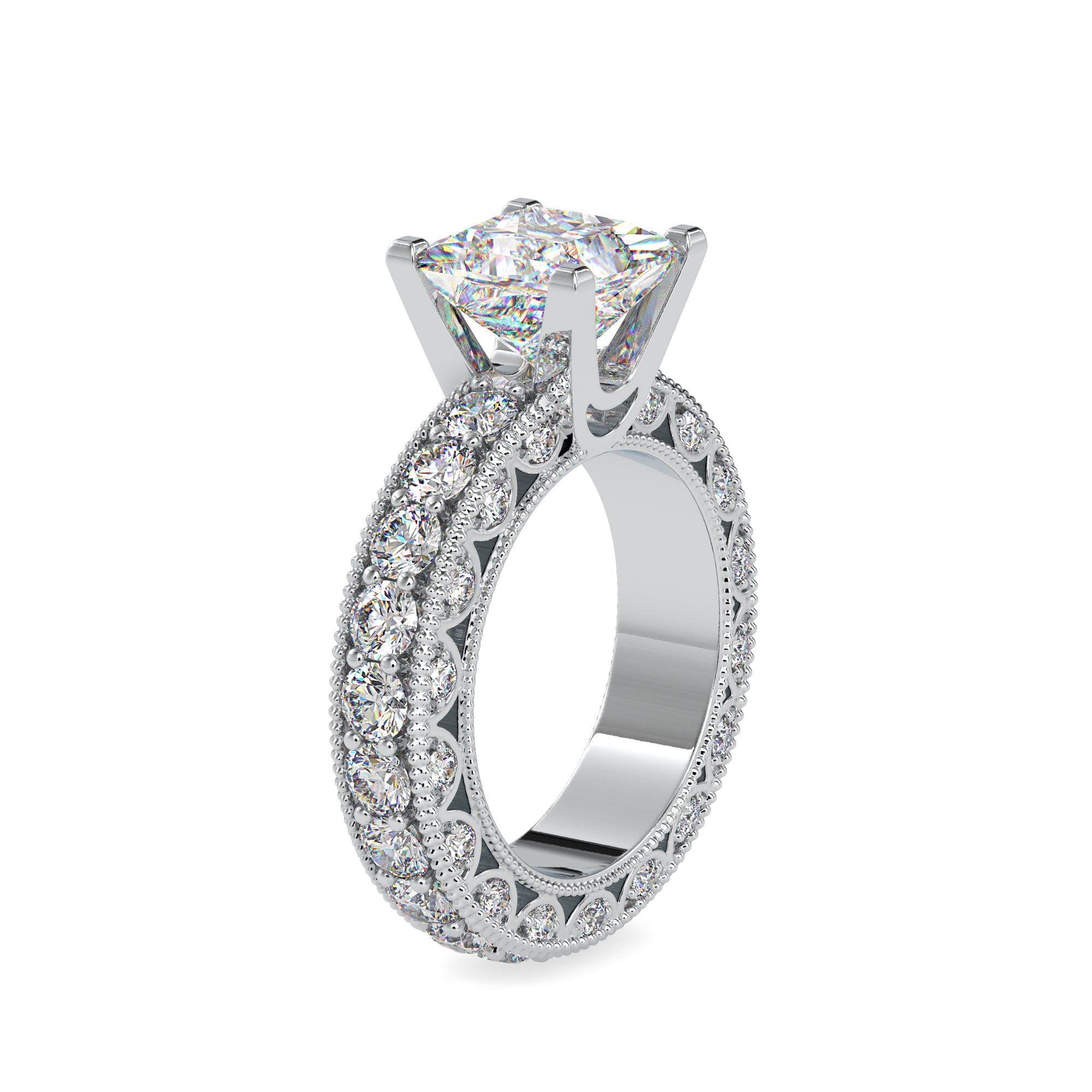 Refined Blossom Princess Solitaire Ring