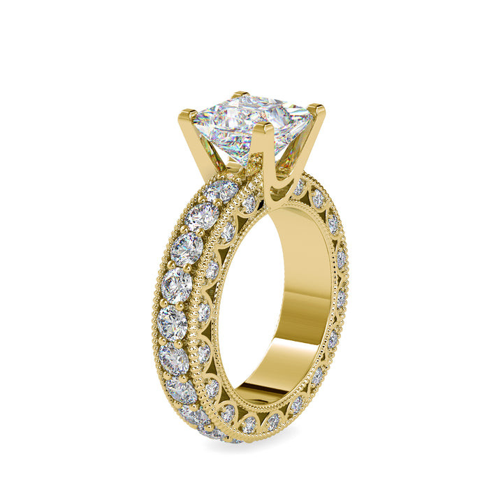 Refined Blossom Princess Solitaire Ring