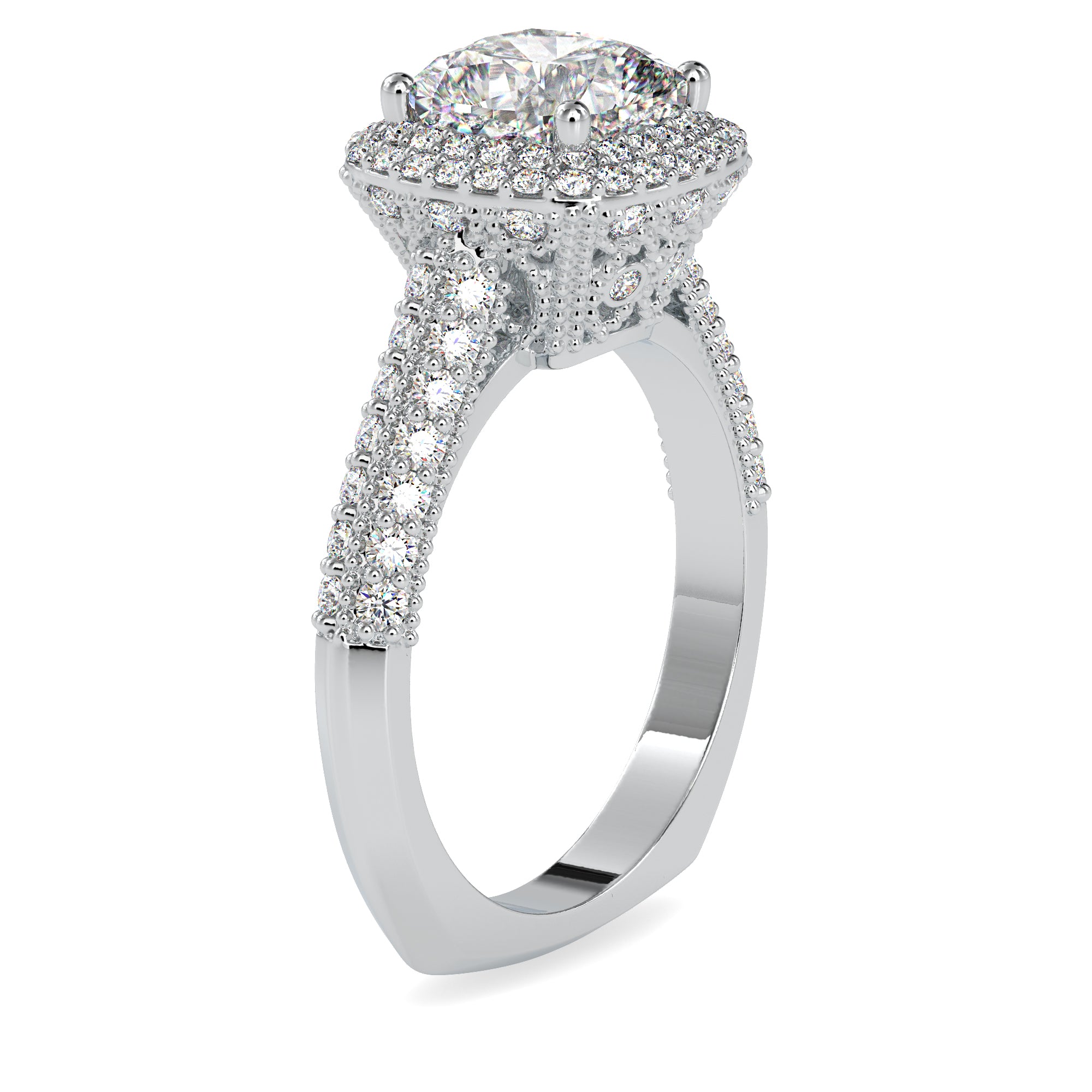 Aurora Circle Solitaire Diamond Ring