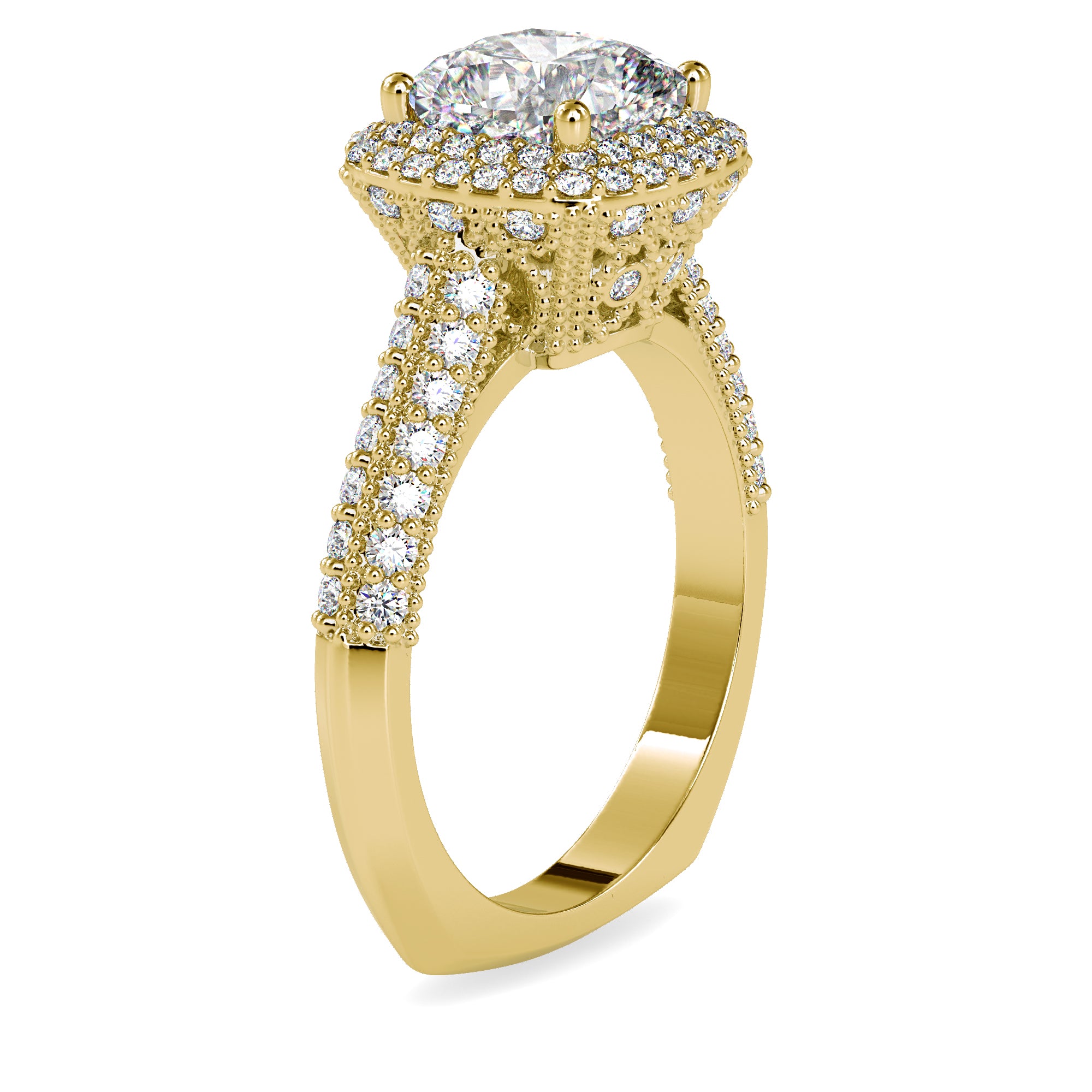 Aurora Circle Solitaire Diamond Ring