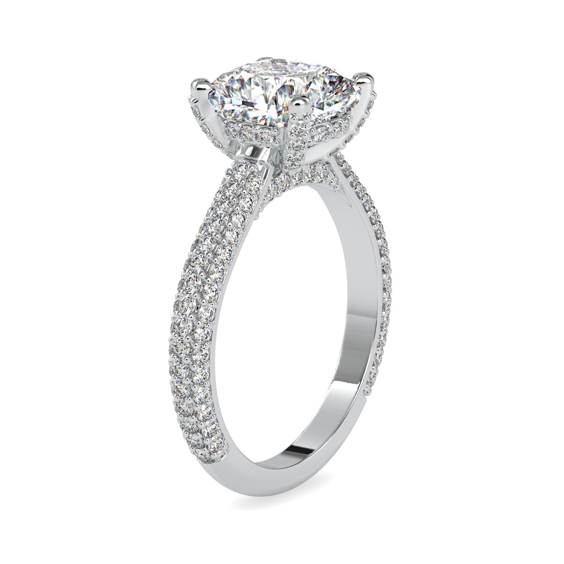 Halo Crown Solitaire Diamond Ring