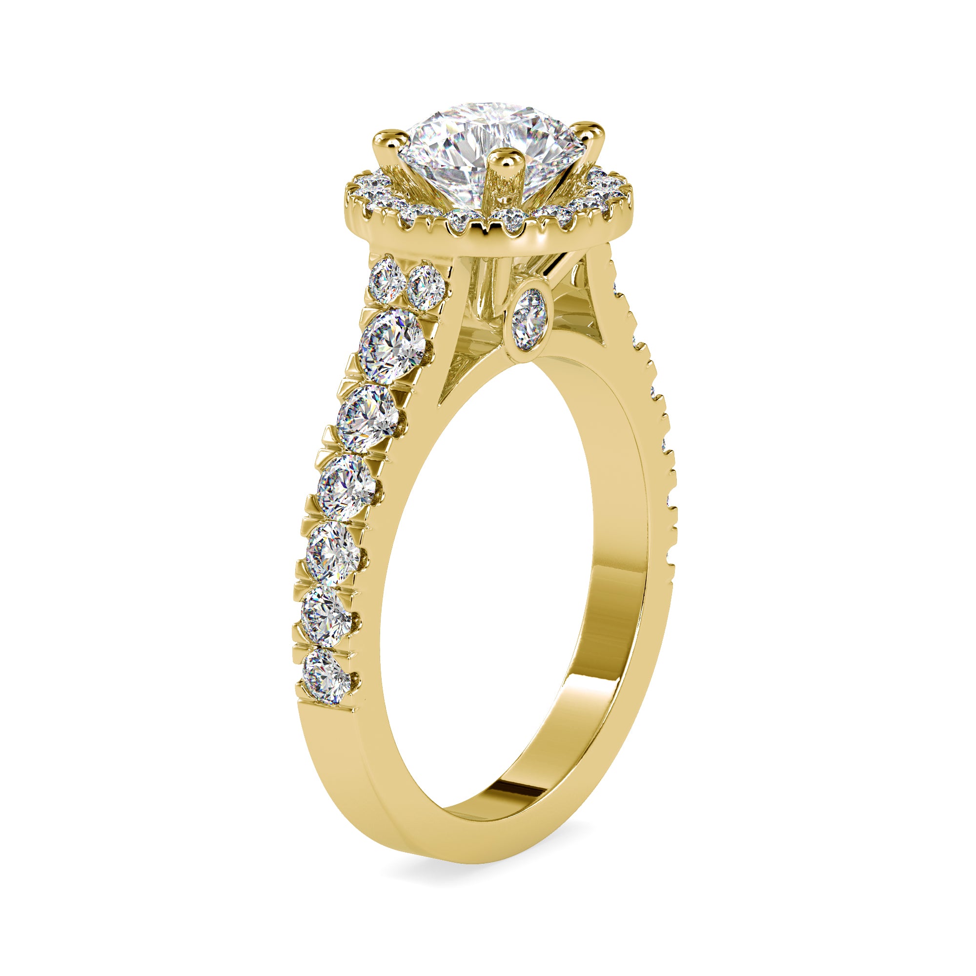 Refined Blossom Solitaire Diamond Ring