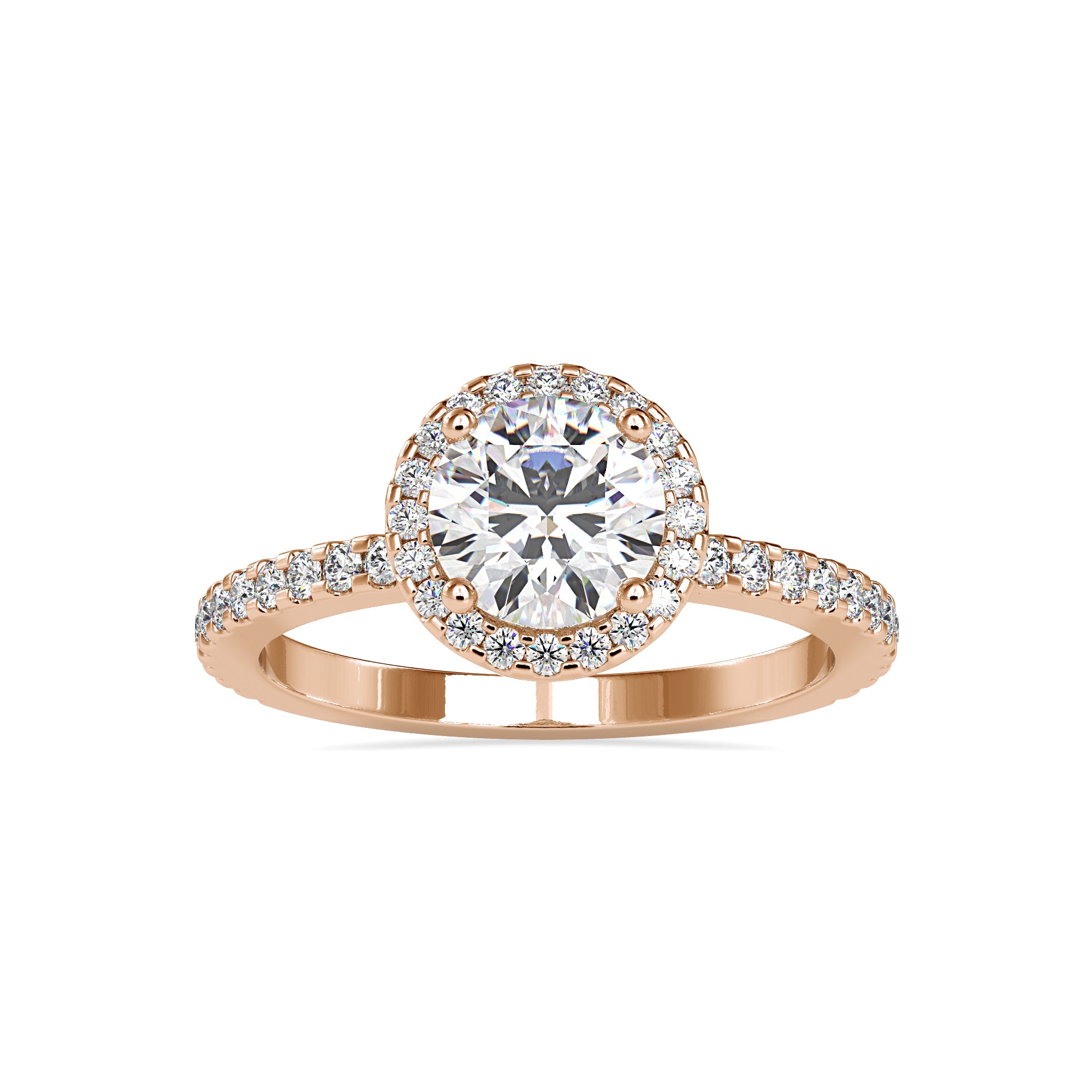 Golden Halo Diamond Ring