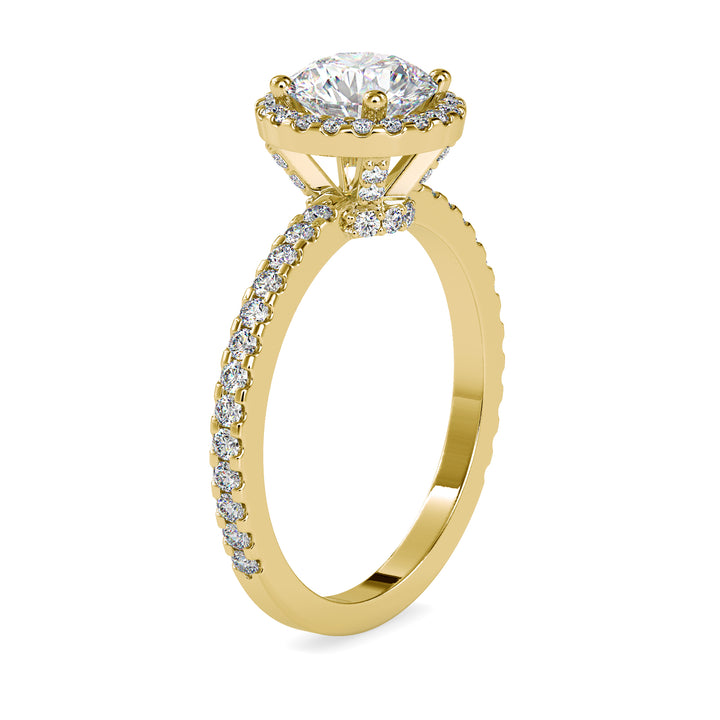 Golden Halo Diamond Ring