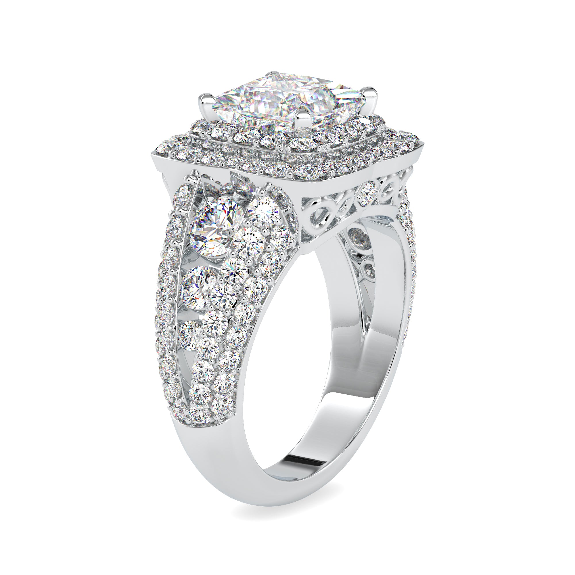 Crown Luxe Halo Diamond Ring