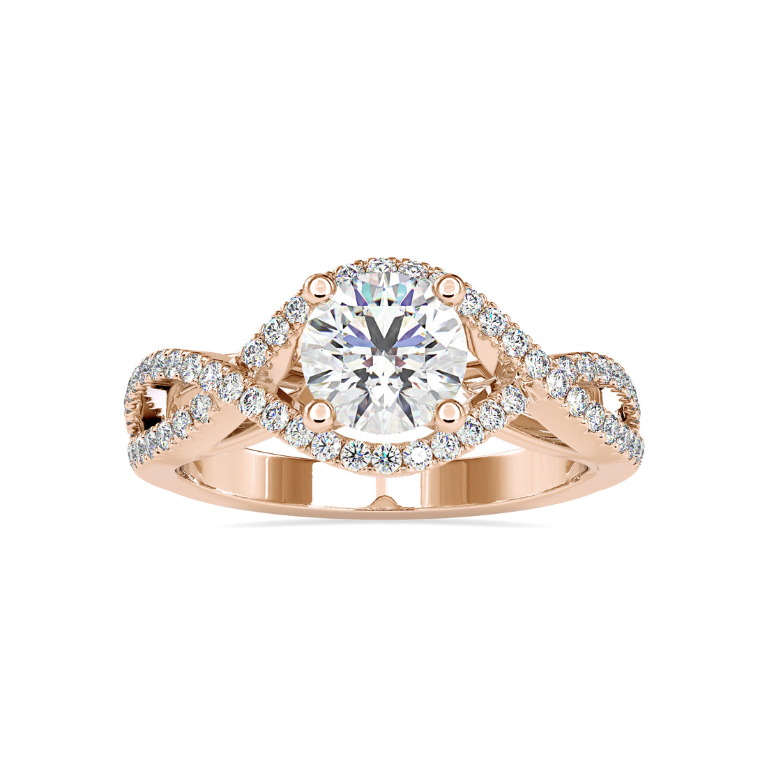 Modern Essence Diamond Ring with Split Ring