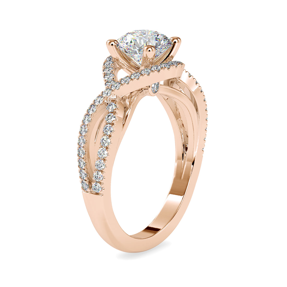 Modern Essence Diamond Ring with Split Ring