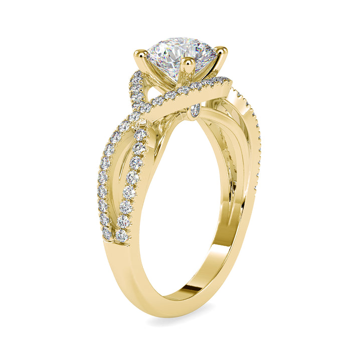 Modern Essence Diamond Ring with Split Band