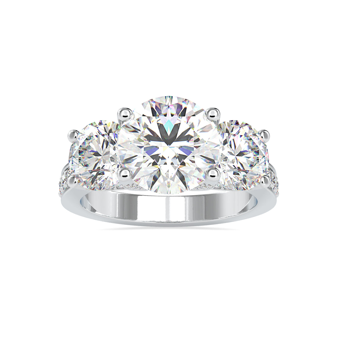 Shimmering Trio Diamond Ring