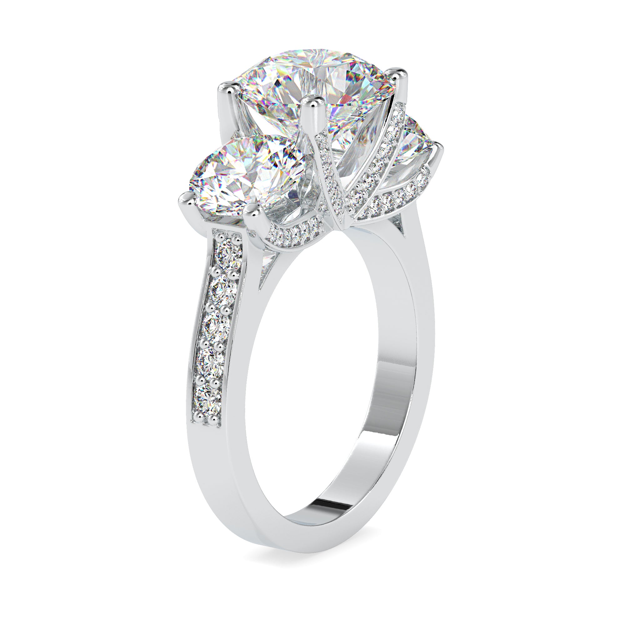 Shimmering Trio Diamond Ring