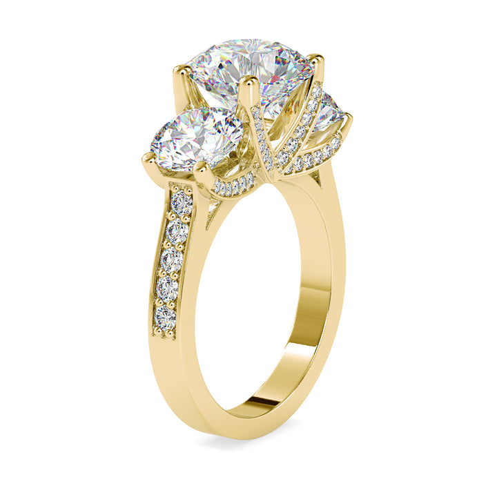 Shimmering Trio Diamond Ring