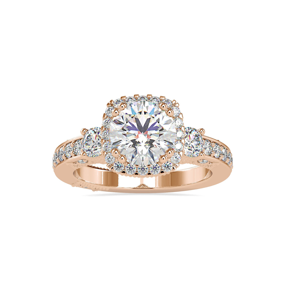 Atomic Glow Round Diamond Ring