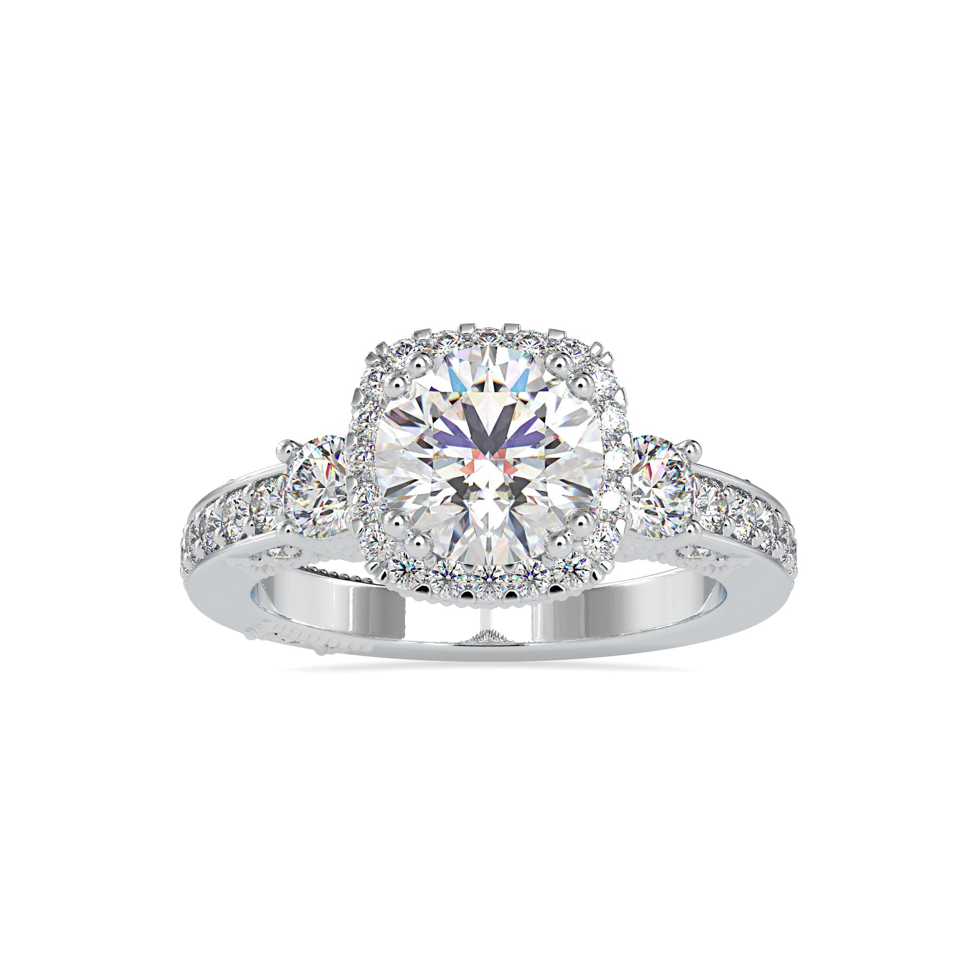 Atomic Glow Round Diamond Ring