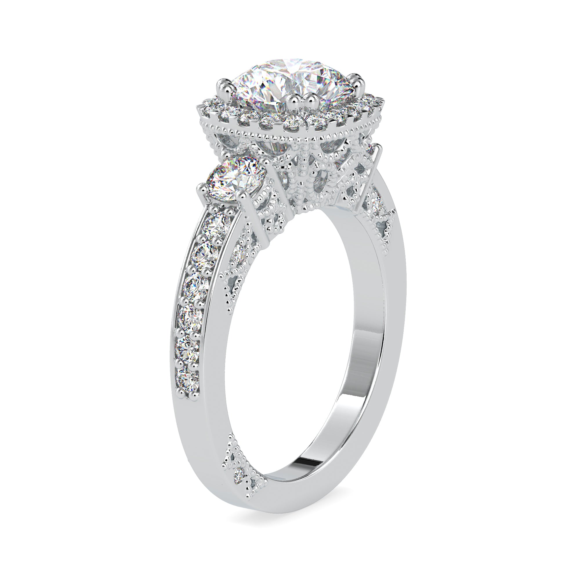Atomic Glow Round Diamond Ring