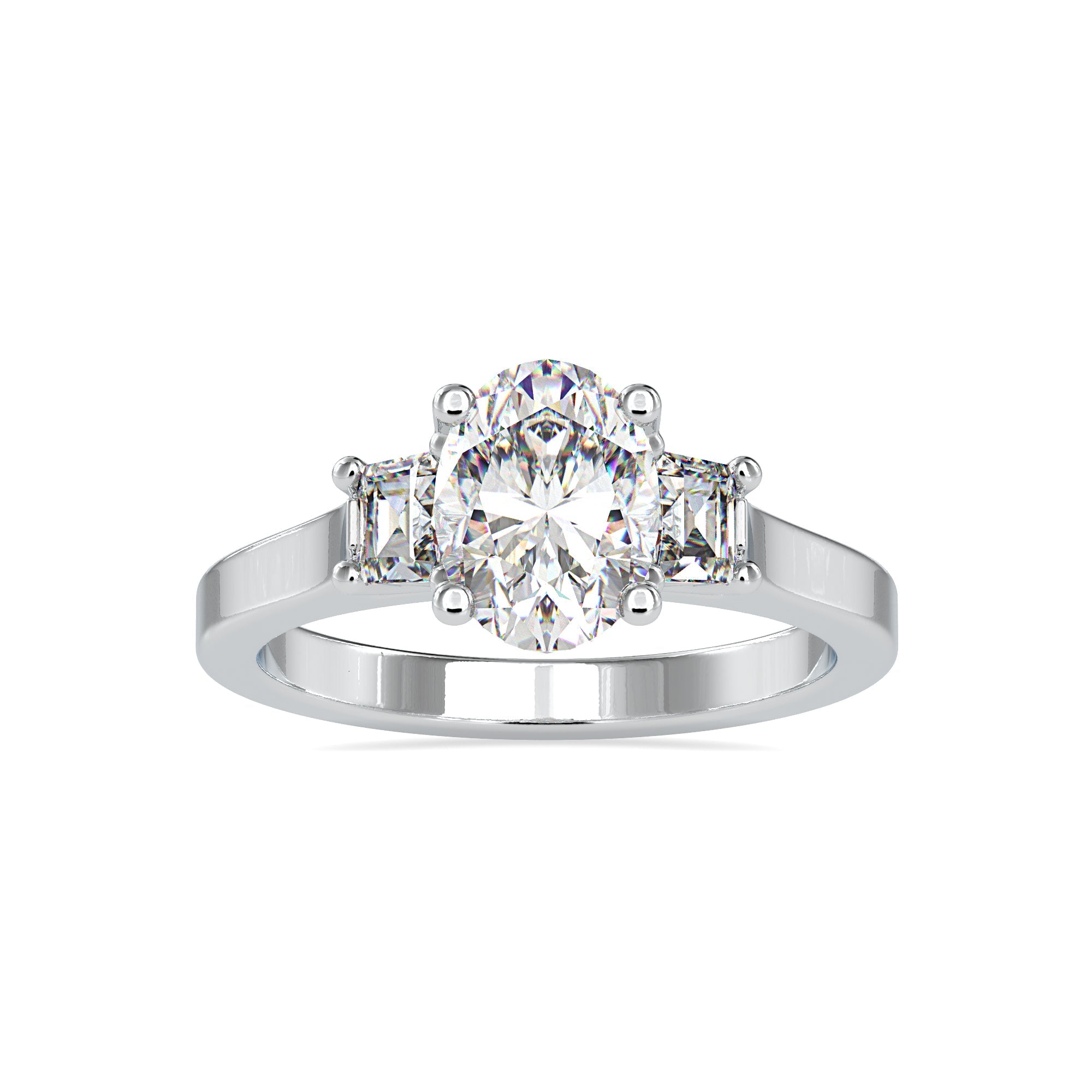 Alluring Three Diamonds Gaze Diamond Ring