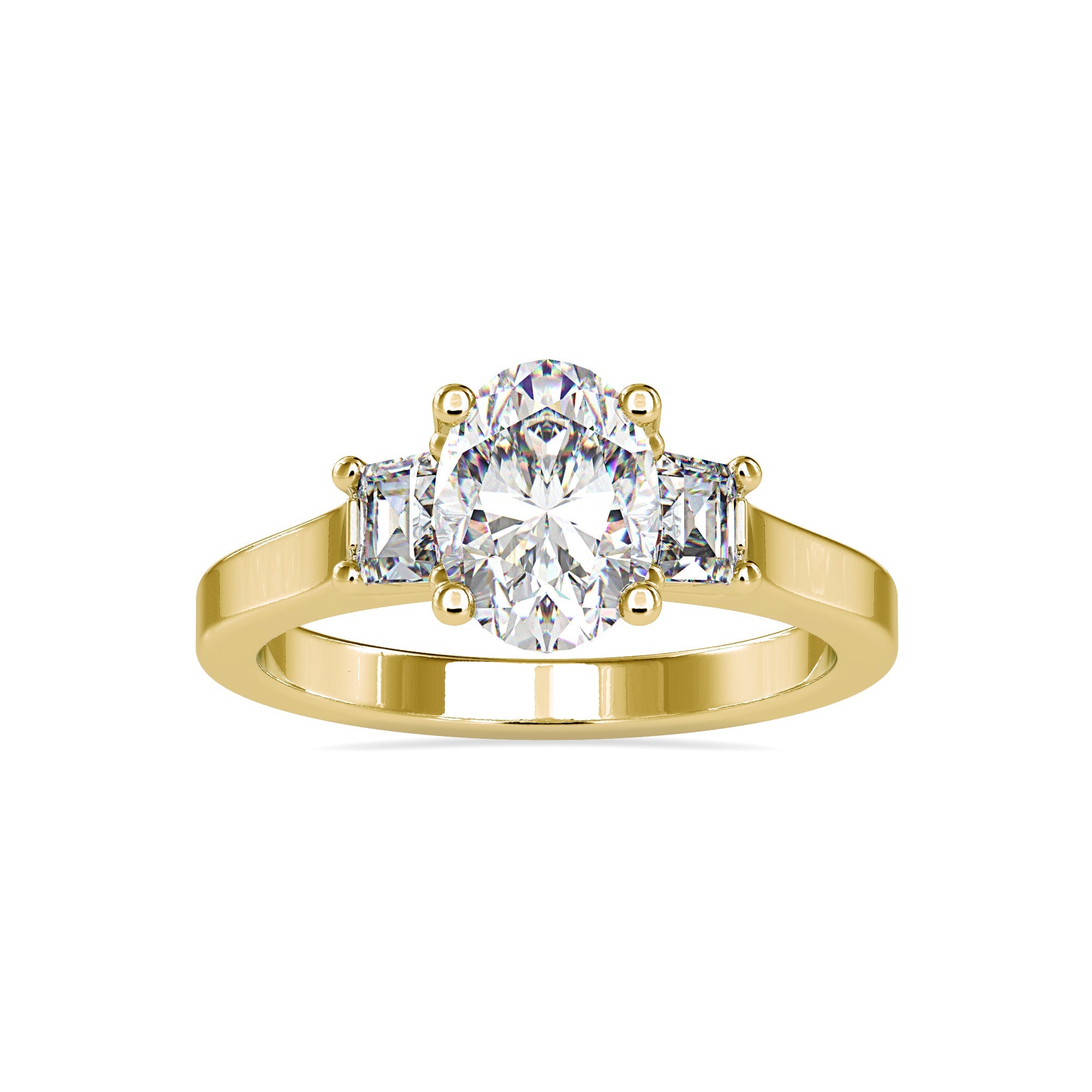 Alluring Three Diamonds Gaze Diamond Ring