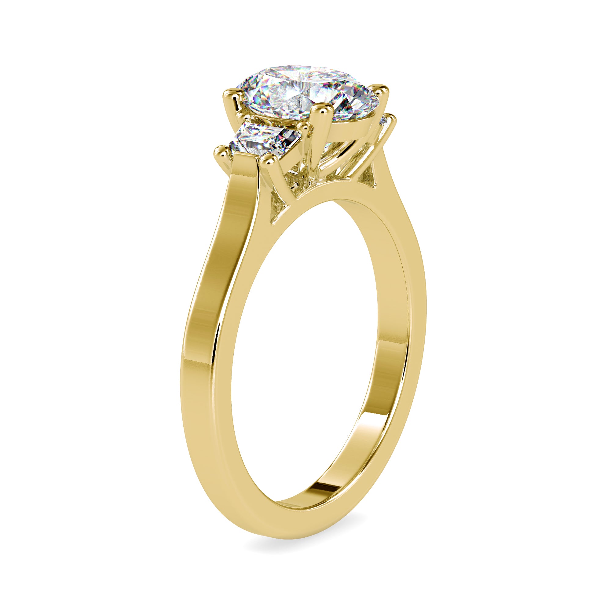 Alluring Three Diamonds Gaze Diamond Ring