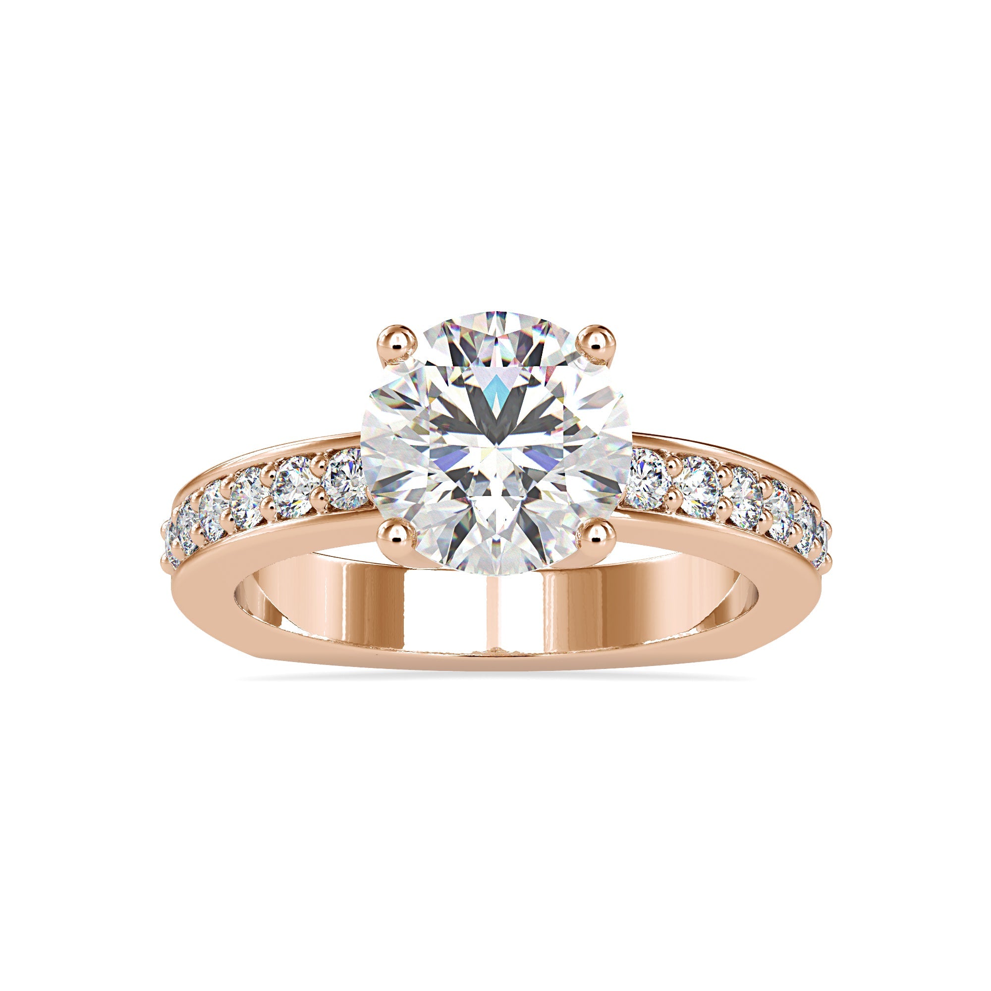 Radiant Rose – Round Lab Grown Diamond Pave Setting