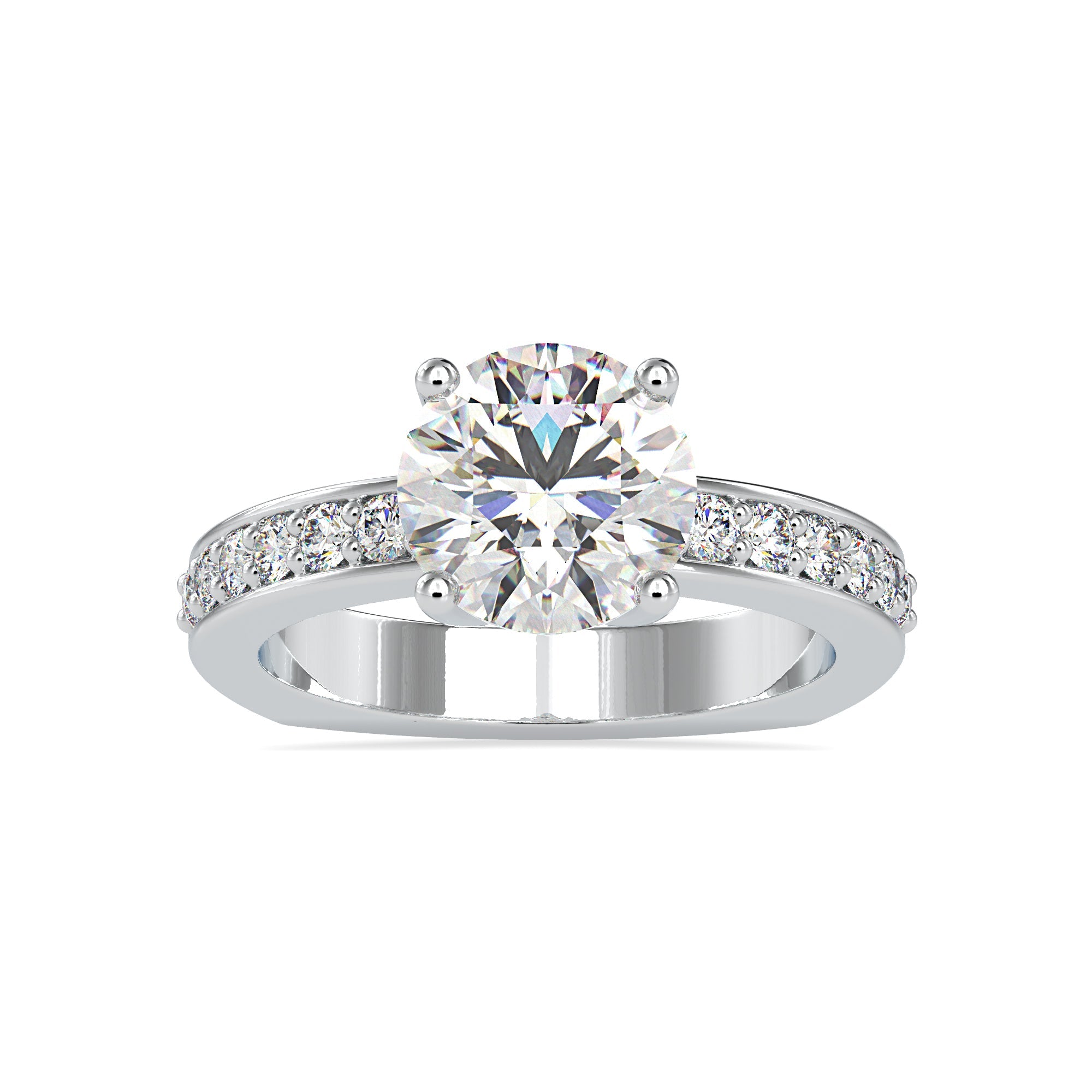 Radiant Rose – Round Lab Grown Diamond Pave Setting