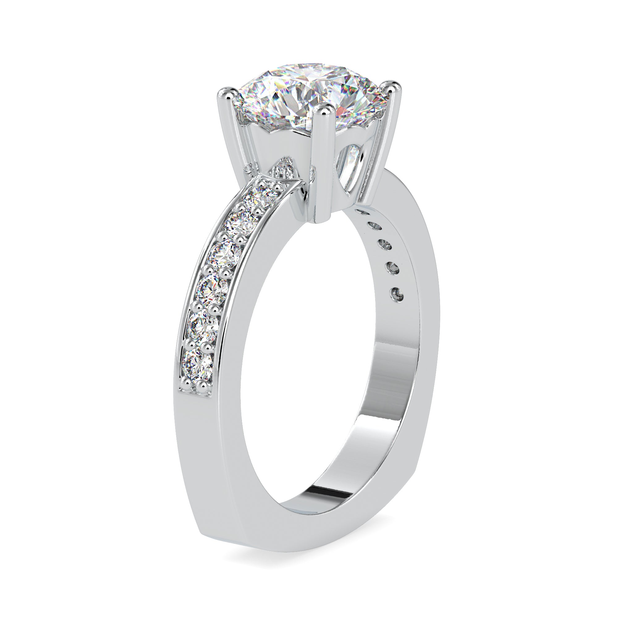 Radiant Rose – Round Lab Grown Diamond Pave Setting
