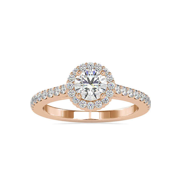 Halo Setting Round Lab Grown Diamond Ring