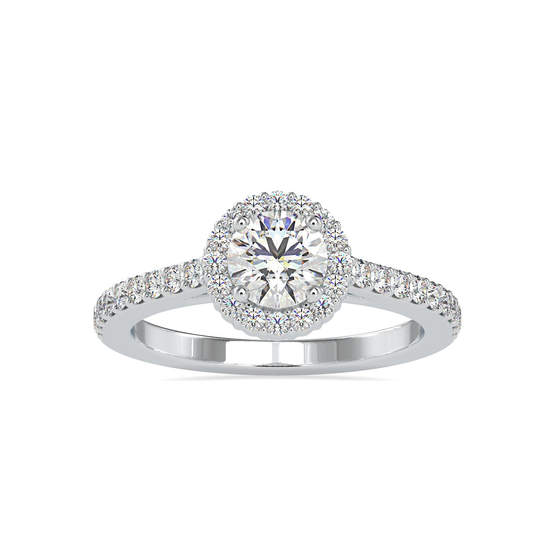Halo Setting Round Lab Grown Diamond Ring