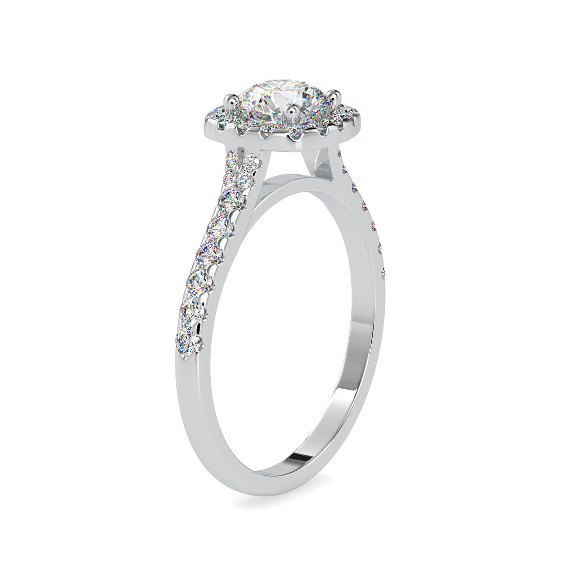 Glittering Halo Clustered Diamond Ring