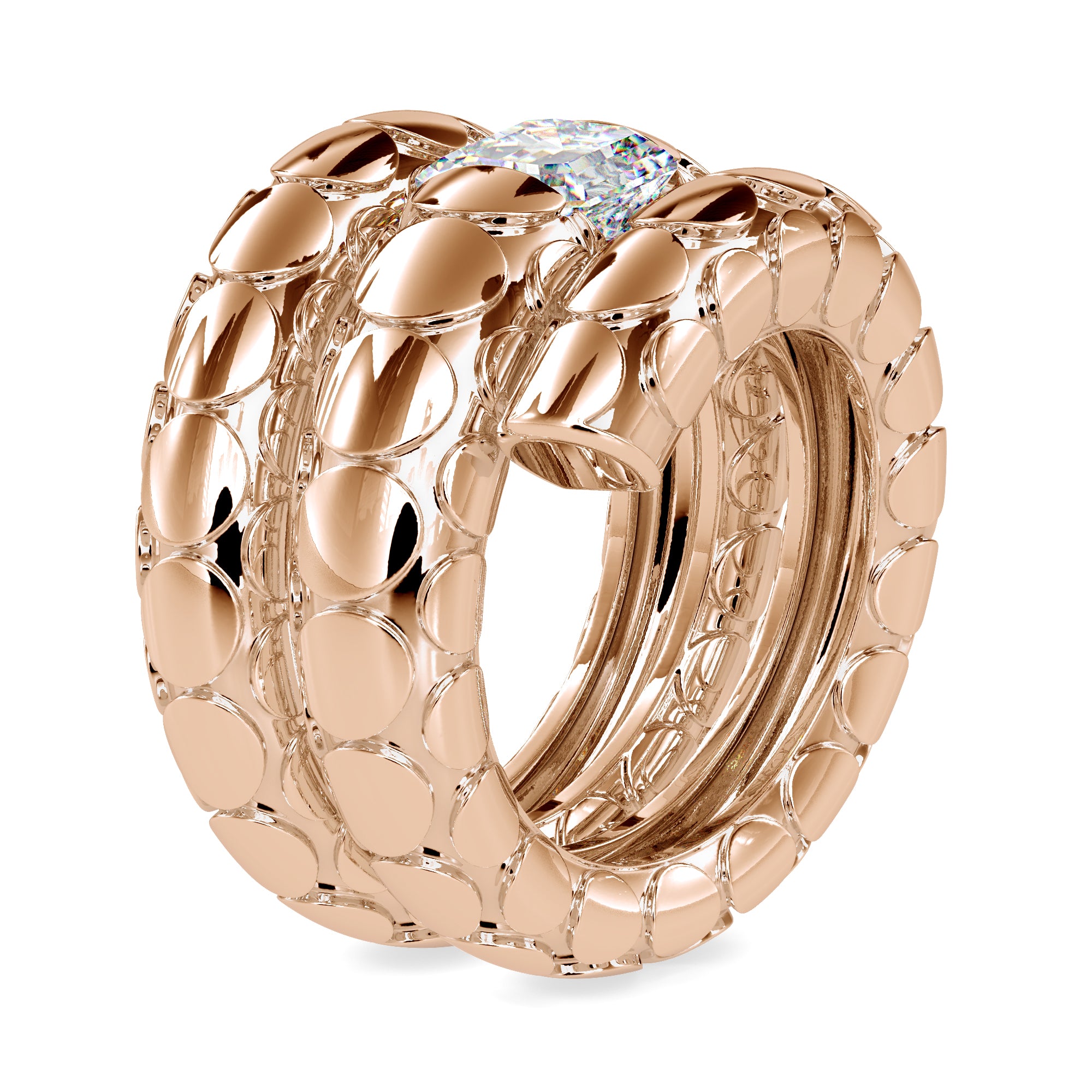 Handcrafted Rope Emerald Cut Ring