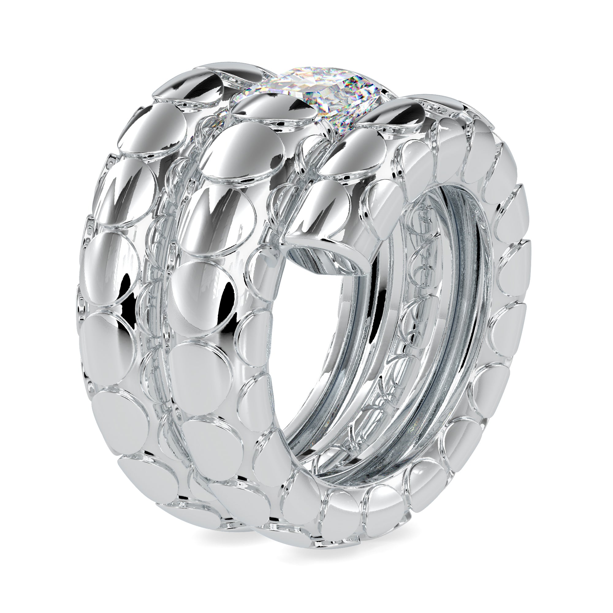 Handcrafted Rope Emerald Cut Ring