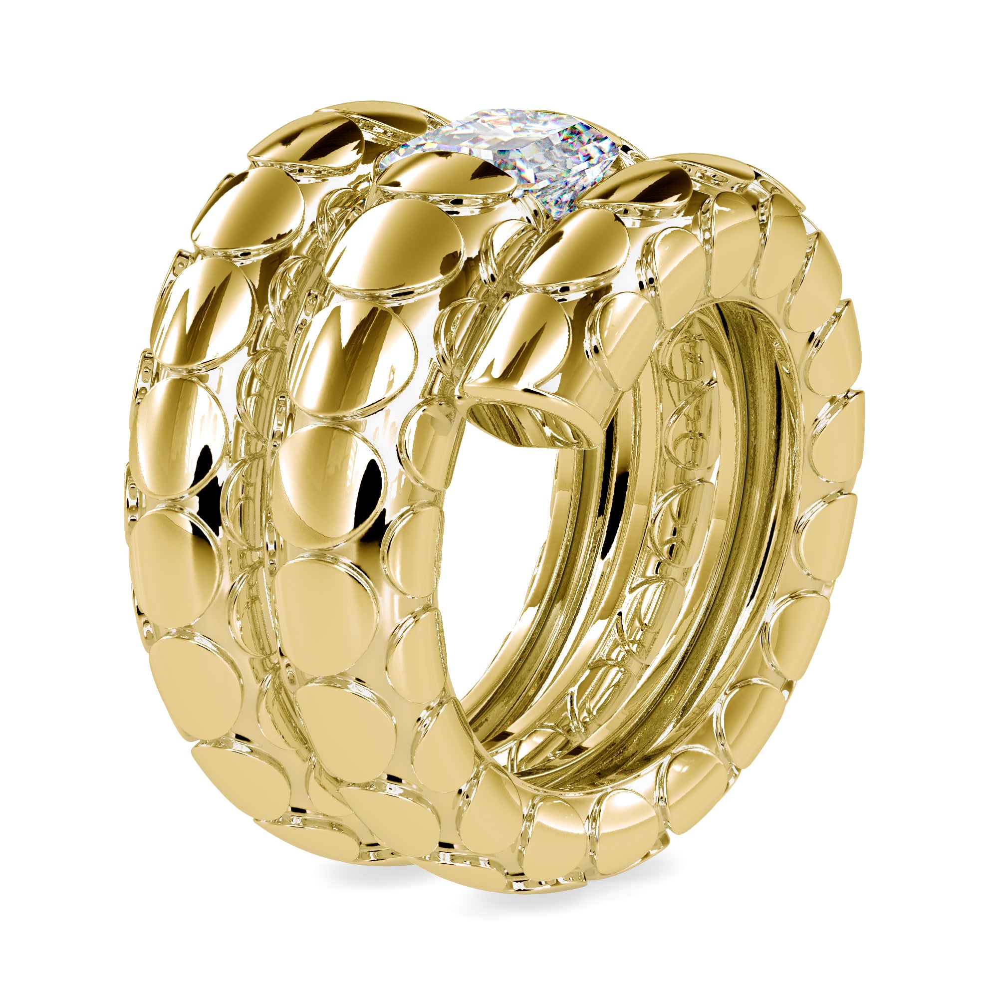 Handcrafted Rope Emerald Cut Ring