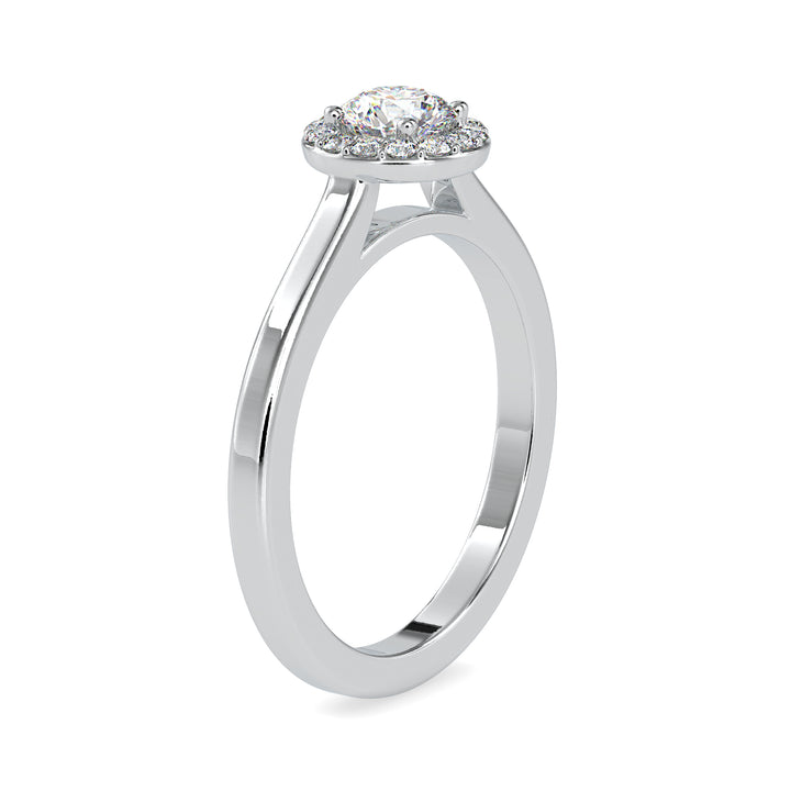Halo Round Minimalist Solitaire Ring