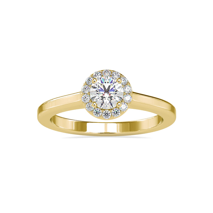 Halo Round Minimalist Solitaire Ring