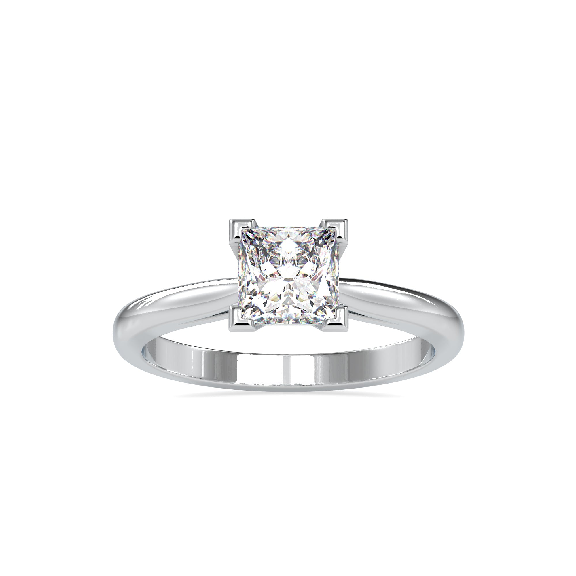 1.25 carats Princess Solitaire Diamond Ring 4