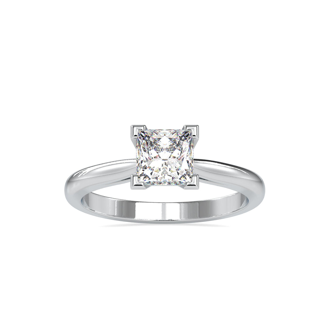 1.25 carats Princess Solitaire Diamond Ring 4